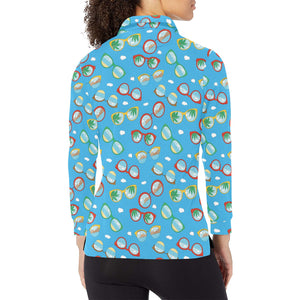 Sun Glasses Pattern Print Design 03 Women's Long Sleeve Polo Shirt