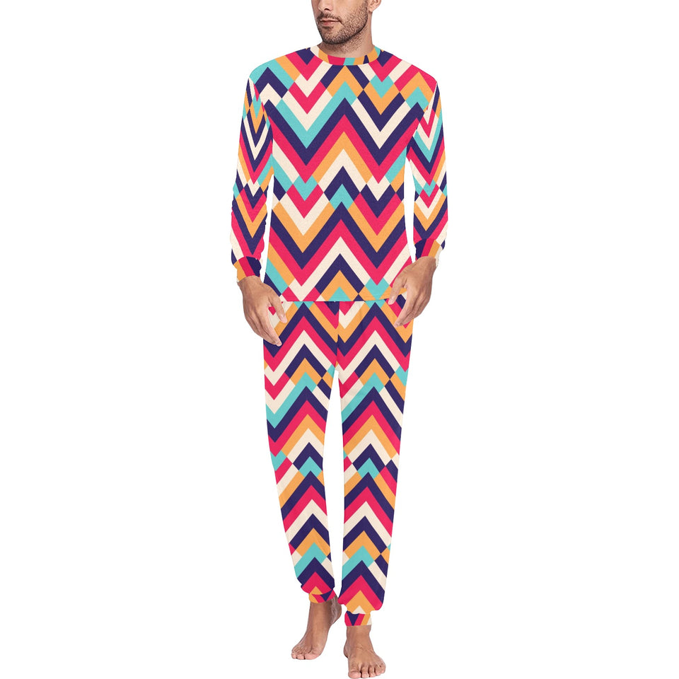 Zigzag Chevron Pattern Background Men's All Over Print Pajama