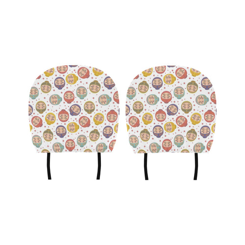 Daruma Dot Pattern Car Headrest Cover