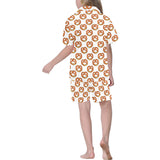 Pretzels Pattern Print Design 03 Kids' Boys' Girls' V-Neck Short Pajama Set