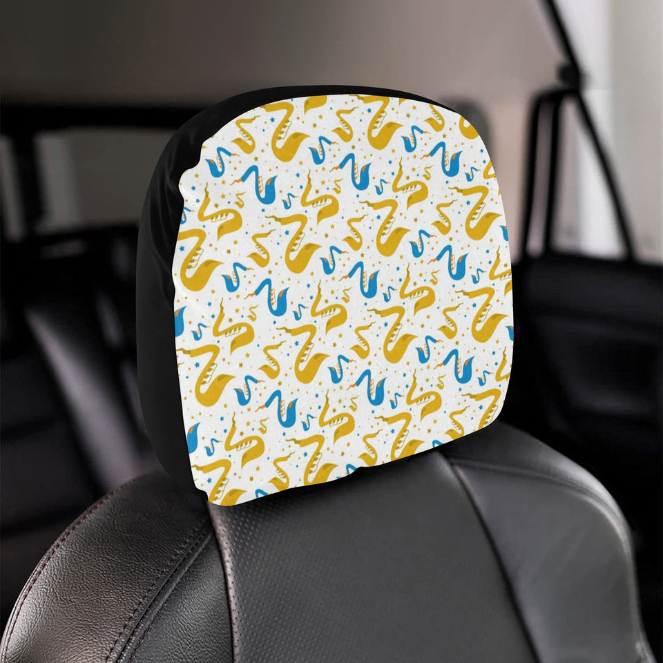 Saxophone Pattern Car Headrest Cover