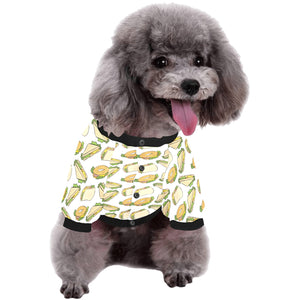 Sandwich Pattern Print Design 05 All Over Print Pet Dog Round Neck Fuzzy Shirt