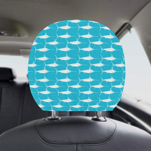 Swordfish Pattern Print Design 02 Car Headrest Cover