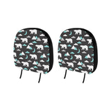 Polar Bear Moon Pattern Car Headrest Cover