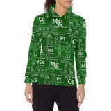 Chemistry Periodic Table Pattern Print Design 04 Women's Long Sleeve Polo Shirt