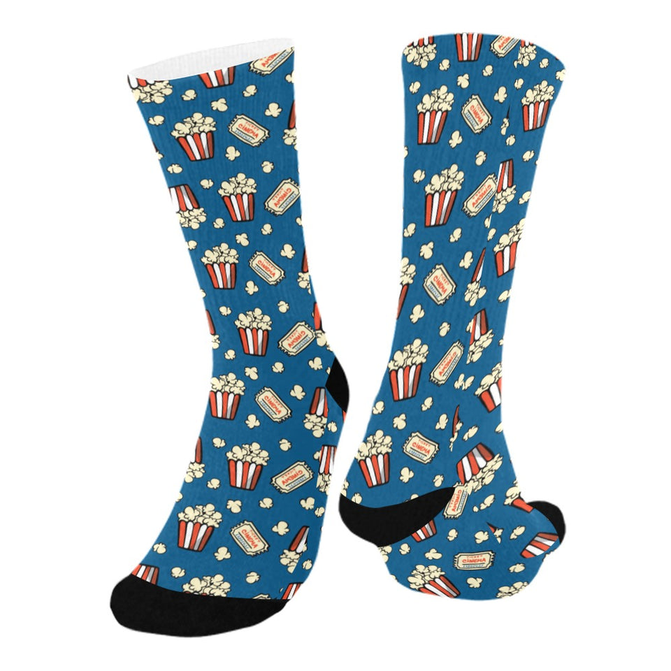 Popcorn Pattern Print Design 03 Crew Socks