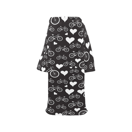 Bicycle Pattern Print Design 05 Blanket Robe with Sleeves