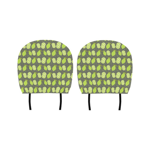 Lime Pattern Theme Car Headrest Cover