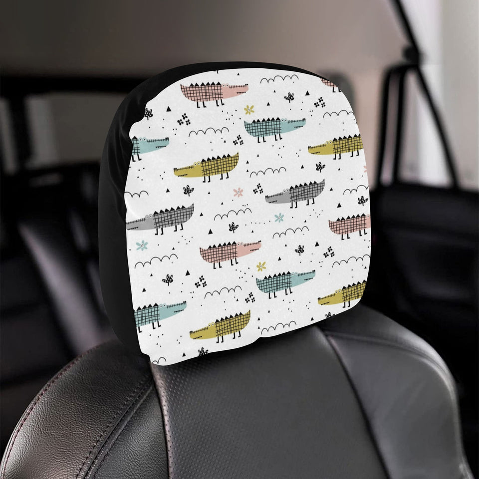 Cute Crocodile Pattern Car Headrest Cover