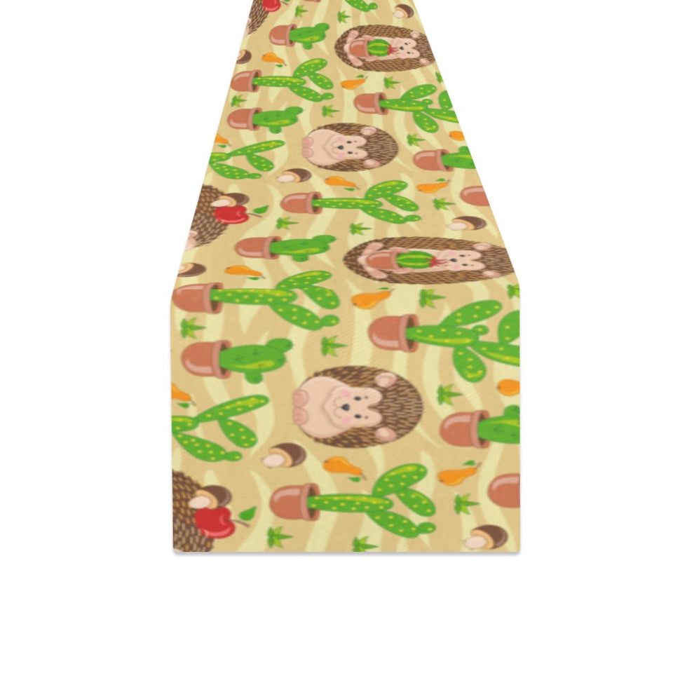 Hedgehog Pattern Print Design 02 Table Runner