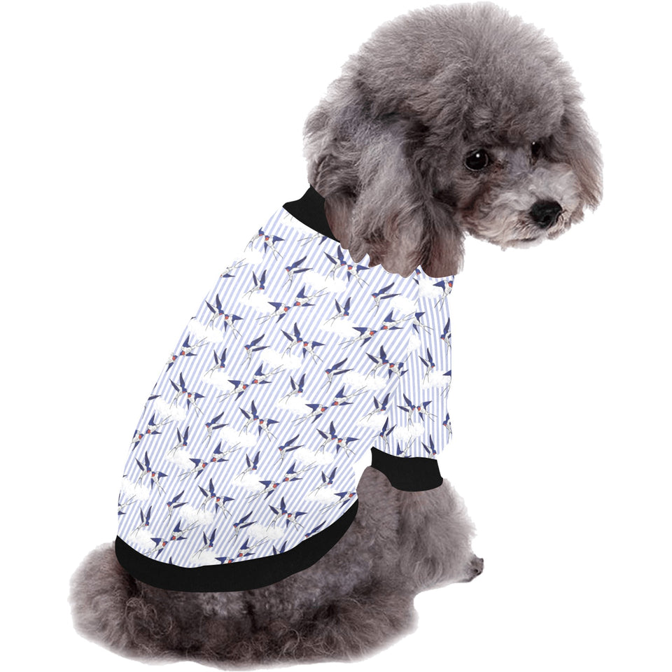 Swallow Pattern Print Design 03 All Over Print Pet Dog Round Neck Fuzzy Shirt