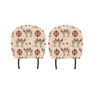 Camel Tribal Pattern Car Headrest Cover