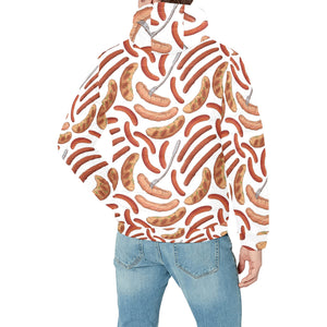 Sausage Pattern Print Design 05 Men's Padded Hooded Jacket(ModelH42)