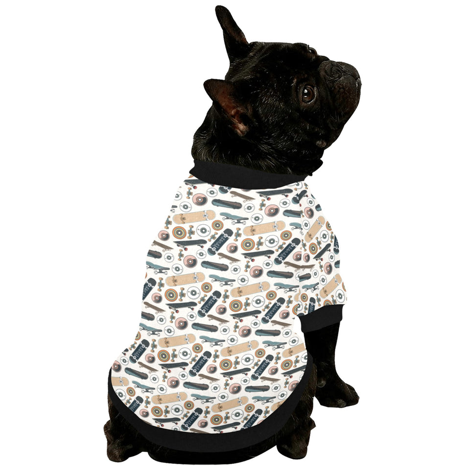 Skate Board Pattern Print Design 01 All Over Print Pet Dog Round Neck Fuzzy Shirt