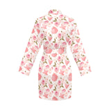 Tea pots Pattern Print Design 04 Women's Long Sleeve Belted Night Robe