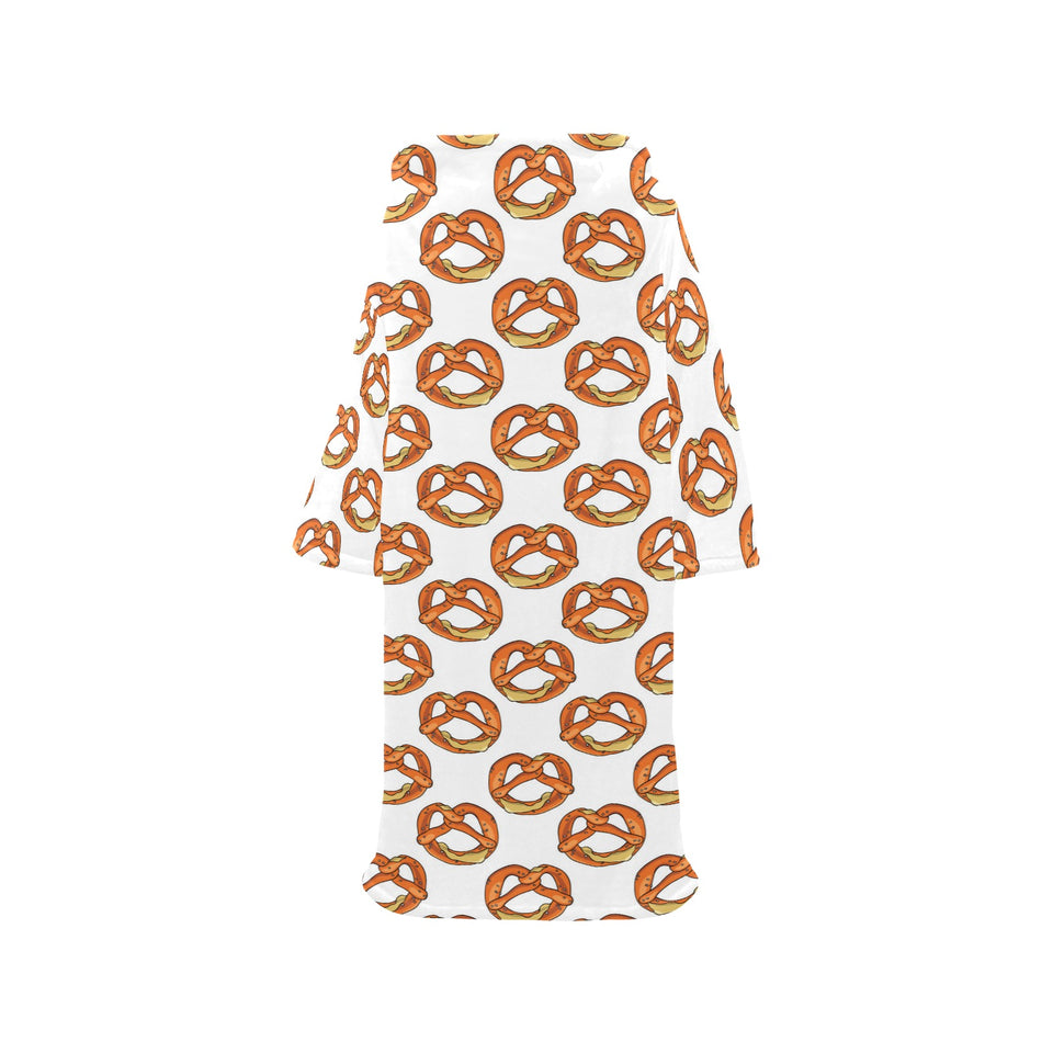 Pretzels Pattern Print Design 03 Blanket Robe with Sleeves