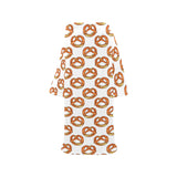 Pretzels Pattern Print Design 03 Blanket Robe with Sleeves