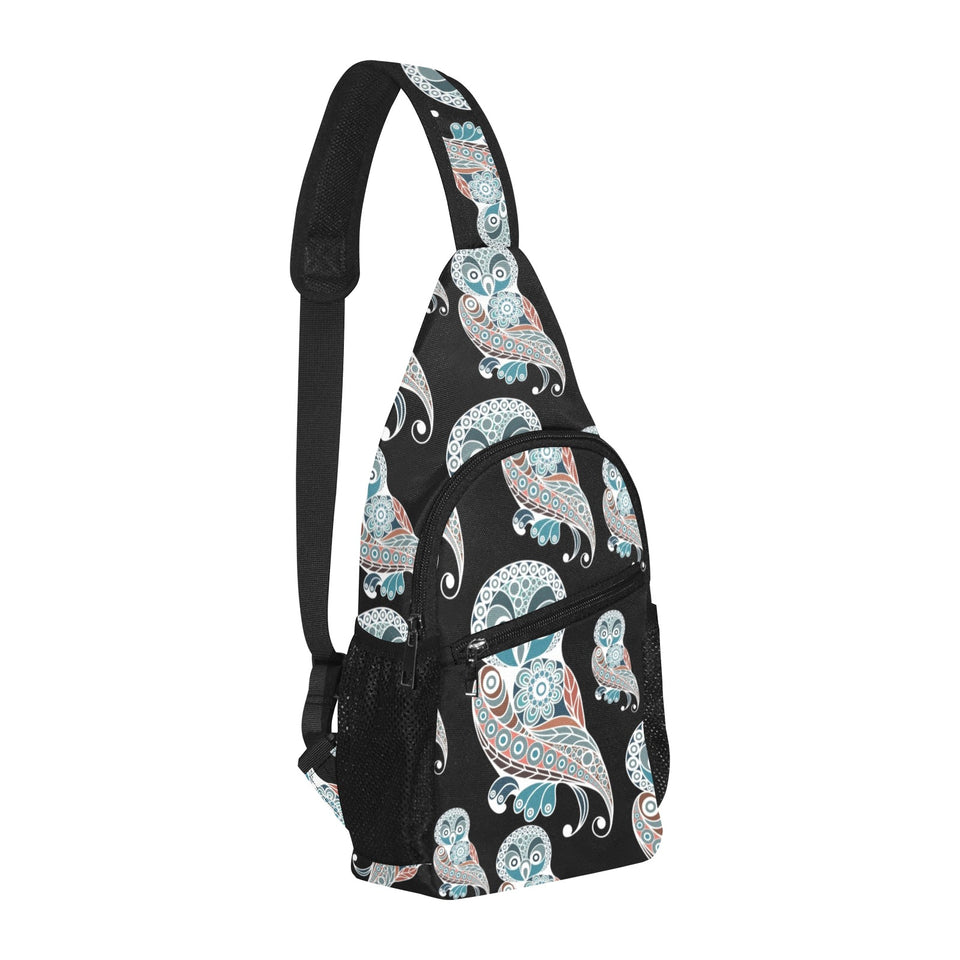 Owl Tribal Pattern All Over Print Chest Bag