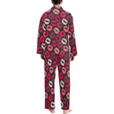 Lips Pattern Print Design 02 Men's Long Pajama Set