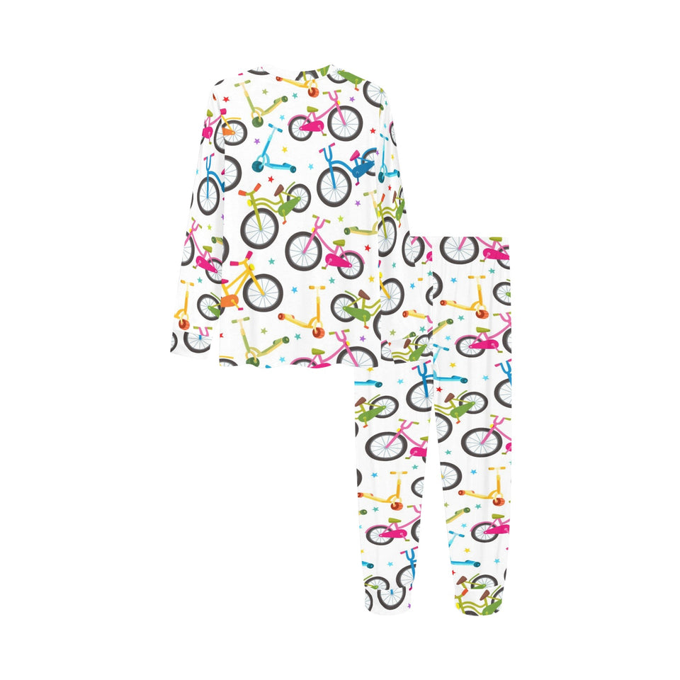 Bicycle Pattern Print Design 02 Kids' Boys' Girls' All Over Print Pajama Set