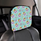 Pug Sweet Dream Pattern Car Headrest Cover