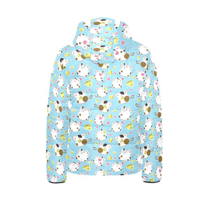 Guinea Pig Pattern Print Design 03 Kids' Boys' Girls' Padded Hooded Jacket