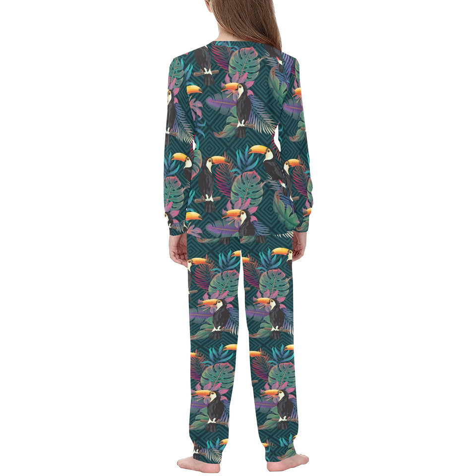 Toucan Pattern Kids' Boys' Girls' All Over Print Pajama Set