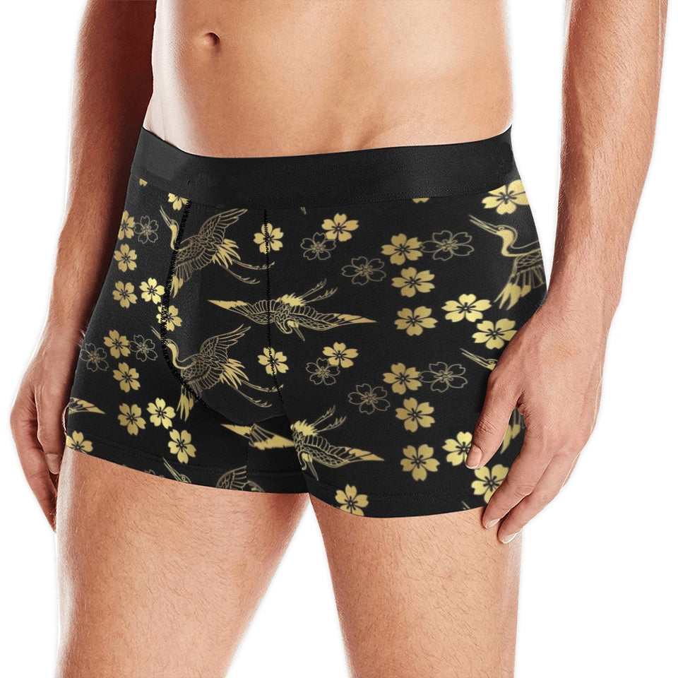 Gold Japanese Theme Pattern Men's All Over Print Boxer Briefs Men's Underwear