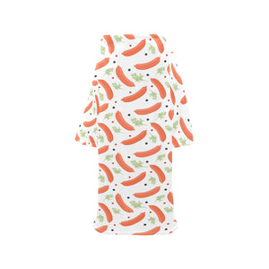 Sausage Pattern Print Design 03 Blanket Robe with Sleeves