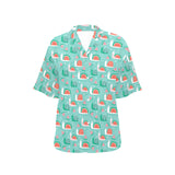 Snail Pattern Print Design 01 Women's All Over Print Hawaiian Shirt