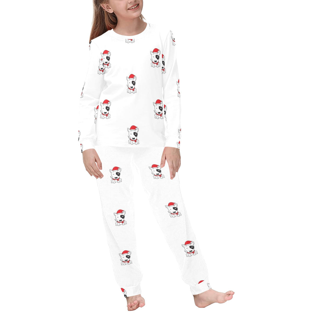 Bull Terrier Pattern Print Design 05 Kids' Boys' Girls' All Over Print Pajama Set