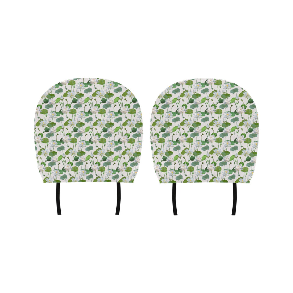 Lotus Waterlily Pattern Car Headrest Cover