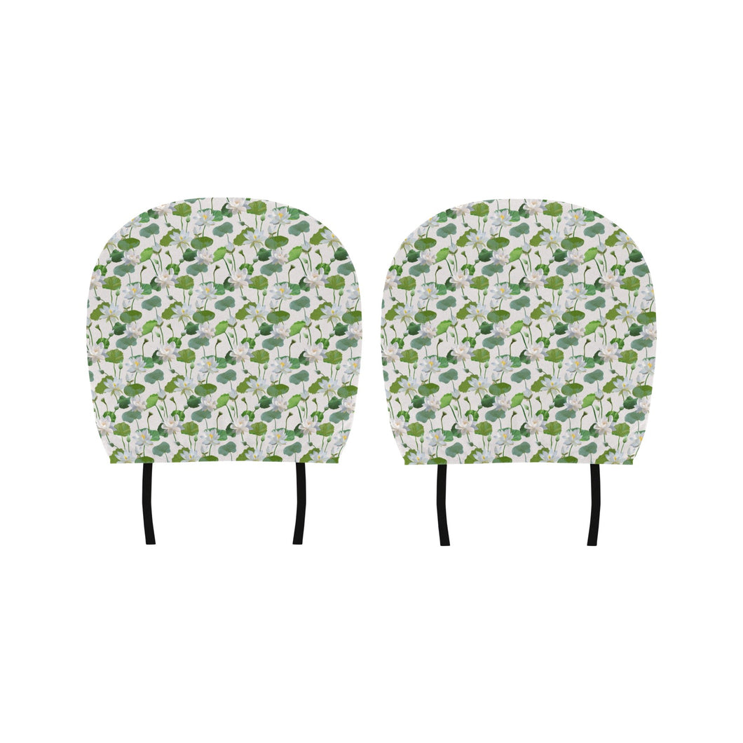 Lotus Waterlily Pattern Car Headrest Cover