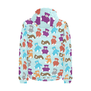 Teddy Bear Pattern Print Design 03 Men's Padded Hooded Jacket(ModelH42)