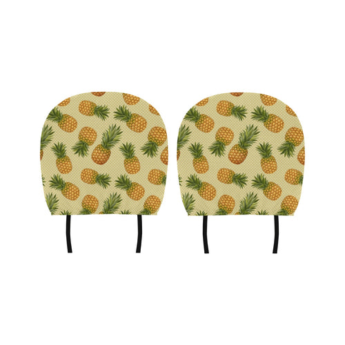 Pineapple Pattern Pokka Dot Background Car Headrest Cover