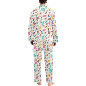 Tea pots Pattern Print Design 05 Men's Long Pajama Set