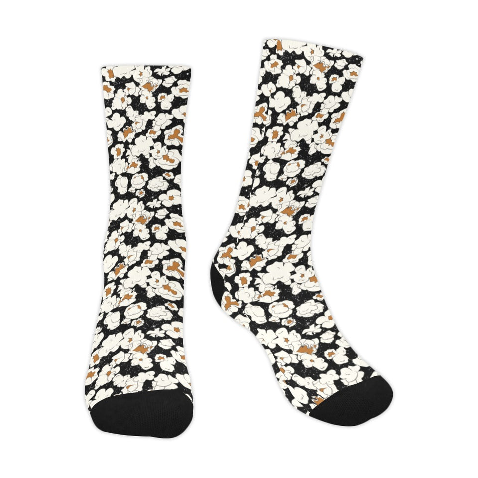 Popcorn Pattern Print Design 02 Crew Socks