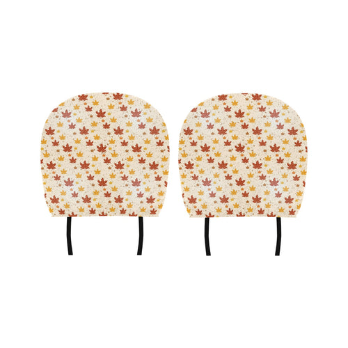 Red and Orange Maple Leaves Pattern Car Headrest Cover