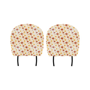 Red and Orange Maple Leaves Pattern Car Headrest Cover