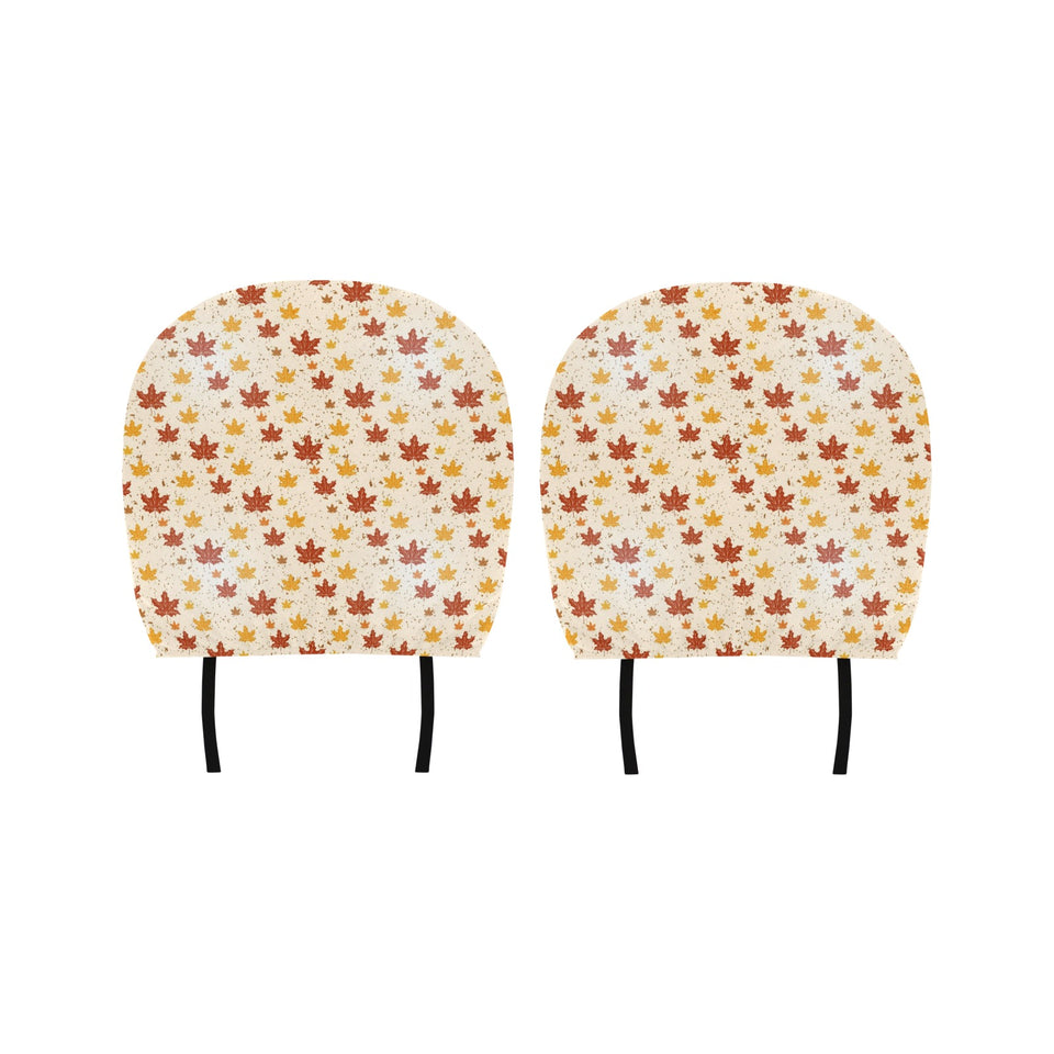 Red and Orange Maple Leaves Pattern Car Headrest Cover