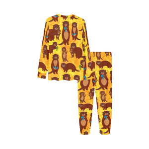 Otter Pattern Kids' Boys' Girls' All Over Print Pajama Set