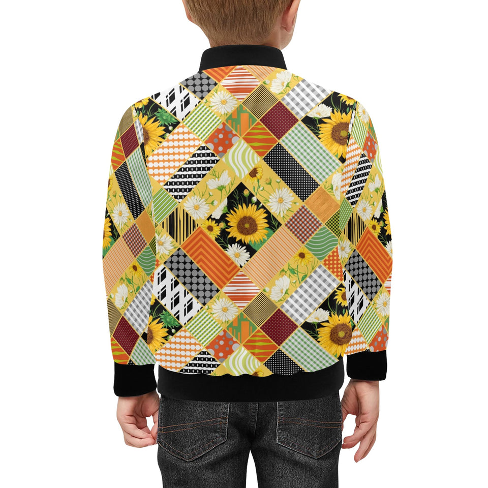 Sunflower Pattern Kids' Boys' Girls' Bomber Jacket