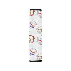 Meneki Neko Lucky Cat Pattern Car Seat Belt Cover