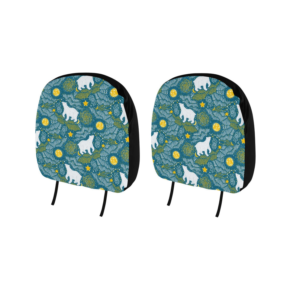 Polar Bear Pattern Car Headrest Cover