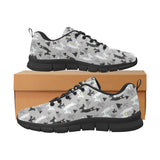 Black and White Llama Pattern Men's Sneakers Black