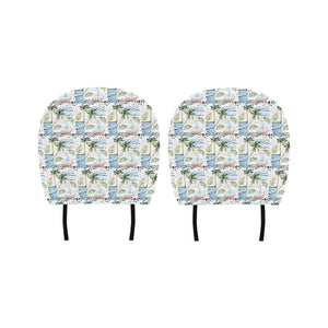 Sailboat Pattern Theme Car Headrest Cover