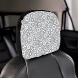 Gear Pattern Print Design 05 Car Headrest Cover