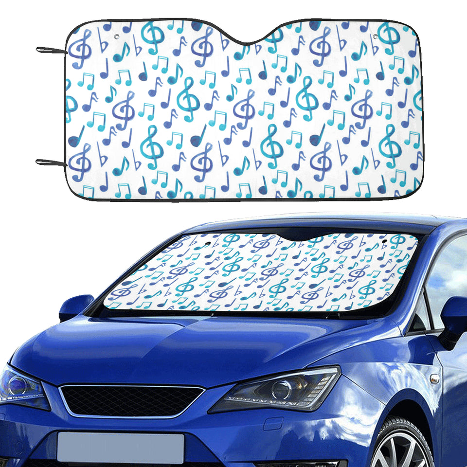 Music Notes Pattern Print Design 03 Car Sun Shade