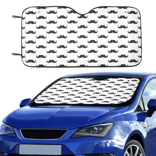 Mustache Beard Pattern Print Design 05 Car Sun Shade