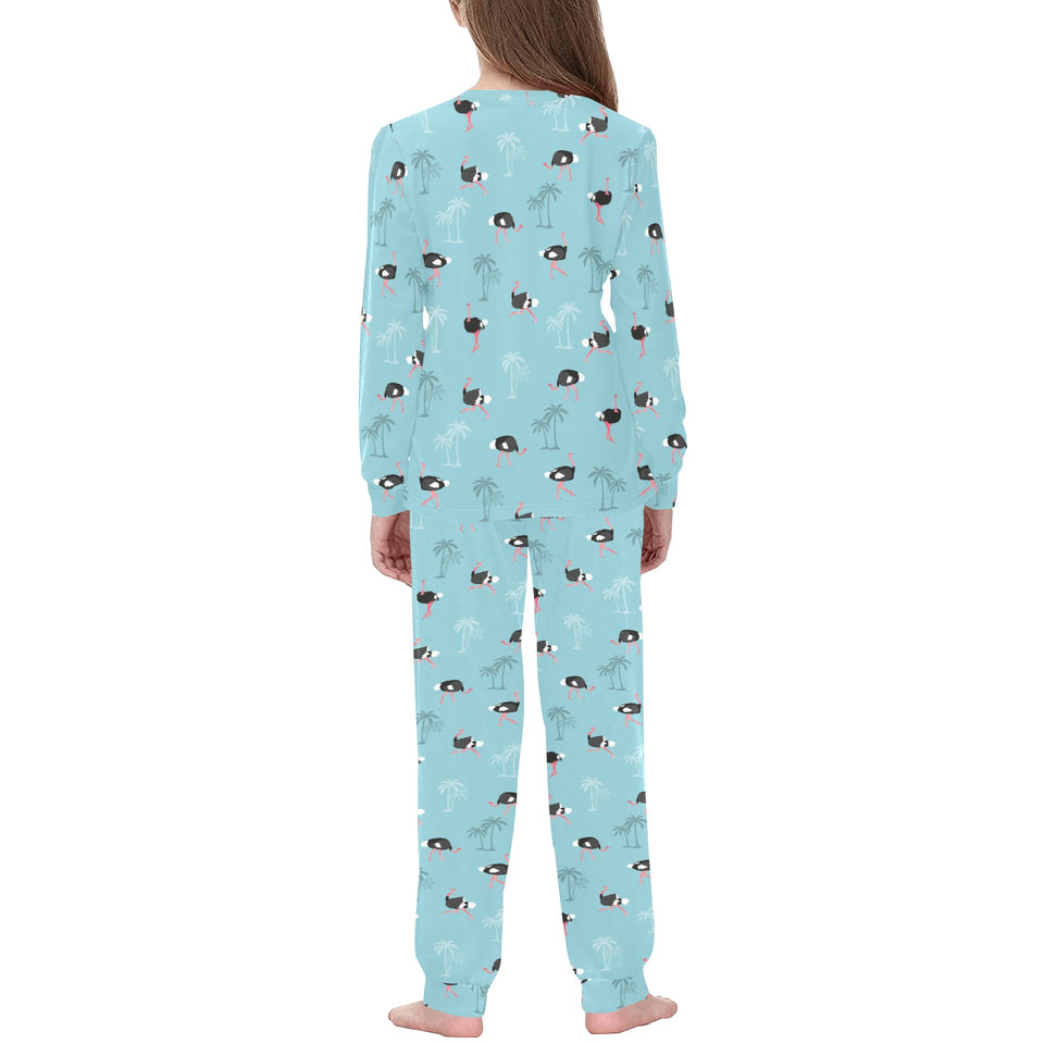 Ostrich Pattern Print Design 05 Kids' Boys' Girls' All Over Print Pajama Set